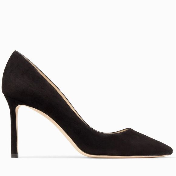 Jimmy Choo Romy 85 Black Suede Pointed Pumps 39.5 - Picture 1 of 5